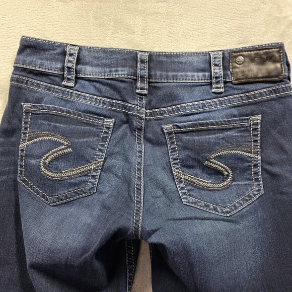 Silver Jeans Suki Capri Womens 32 Denim Super Stretch Embroidered Pockets Jeans - Picture 3 of 12